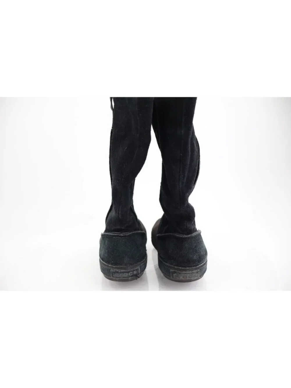 Crocs Berryessa Pull On Boots Women's Size 7 Black Suede Leather Lightweight